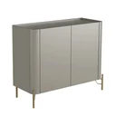 Ver imagem 2 de Buffet Mdf com Gaveta e Porta Lisa L98,5 X A81,5cm Grigio/dourado F830l