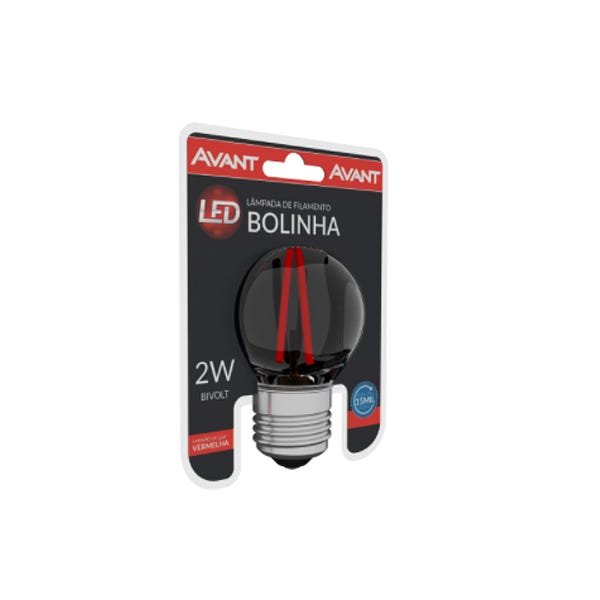 Lâmpada Led G45 Bolinha Filamento 2w Vermelho Bivolt - 2