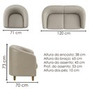 Ver imagem 3 de Kit Poltrona e Namoradeira Aura Pes Madeira Courino Tcs 725 Moll