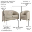 Ver imagem 5 de Kit Poltrona e Namoradeira Aura Pes Madeira Courino Tcs 725 Moll