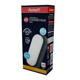 Arandela Led Externa Preta 12w Luz Amarela Avant - 2