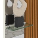 Ver imagem 7 de Painel Home Suspenso para Tv até 75 Polegadas Paris com Nichos Espelho e Ripado Lateral 218 Cm -