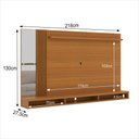 Ver imagem 3 de Painel Home Suspenso para Tv até 75 Polegadas Paris com Nichos Espelho e Ripado Lateral 218 Cm -