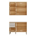 Ver imagem 5 de Armário de Cozinha Compacta Modulada 2 Peças 6 Portas sem Tampo 100% MDF Itália Yescasa Marrom/Amêndoa/Off-White