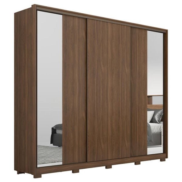 Guarda-Roupa Zanaris 267cm com 3 Portas de Correr Ambar OOL - 1