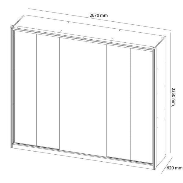 Guarda-Roupa Zanaris 267cm com 3 Portas de Correr Ambar OOL - 7