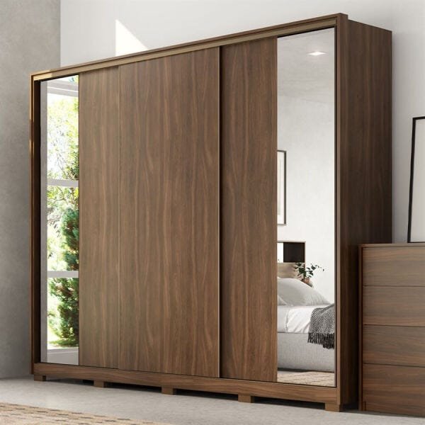 Guarda-Roupa Zanaris 267cm com 3 Portas de Correr Ambar OOL - 9