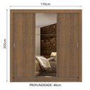 Ver imagem 3 de Guarda-Roupa Casal Madesa Lyon Plus 3 Portas de Correr com Espelho 4 Gavetas Rustic Cor:Rustic