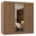 Ver imagem 2 de Guarda-Roupa Casal Madesa Lyon Plus 3 Portas de Correr com Espelho 4 Gavetas Rustic Cor:Rustic