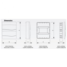Caixa Proteção Distribuição Embutir 24 Disjuntores Opaca - 3