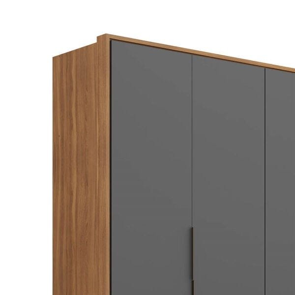 Guarda-Roupa Forbet 267cm com 6 Portas e 6 Gavetas Amêndoa/Grafito - 3