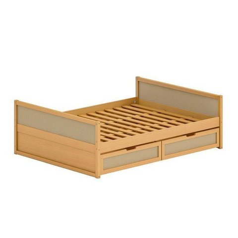 Cama Casal Madeira Maciça com Gavetas Magna Kids Casatema MadeiraOriginals Marrom/Natural