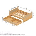 Ver imagem 2 de Cama Casal Madeira Maciça com Gavetas Magna Kids Casatema MadeiraOriginals Marrom/Natural