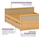 Ver imagem 3 de Cama Casal Madeira Maciça com Gavetas Magna Kids Casatema MadeiraOriginals Marrom/Natural