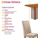 Ver imagem 3 de Conjunto Jantar Isadora 4 Lugares MDF Cadeiras Lira Veludo Off White 120cm Moderna