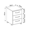 Ver imagem 3 de Gaveteiro 3 Gavetas e Rodízios Pietra