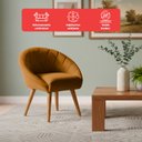 Ver imagem 3 de Kit 4 Poltrona Sala Decorativa Louis Veludo Terracota Pés Palito Castanho