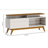 Rack para TV até 55 polegadas 146 cm 1 gaveta Classic+ Pés em Madeira Maciça - 3