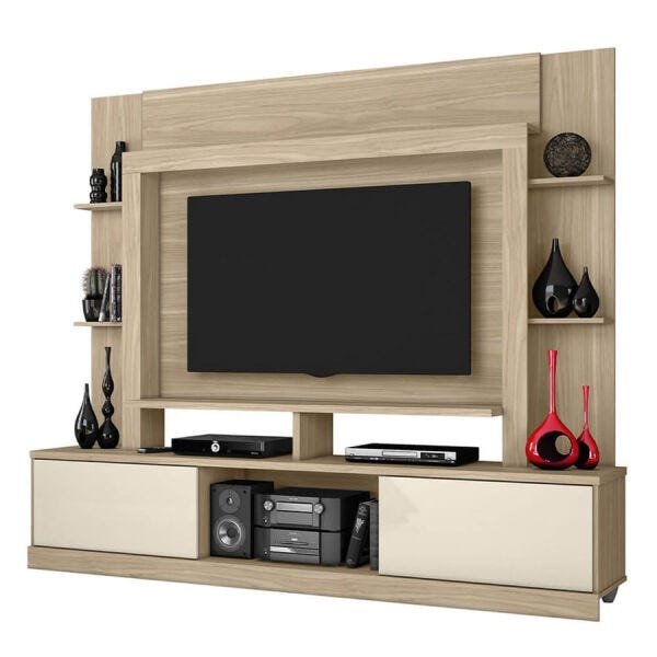 Home Theater Kiatu para TV até 55 Polegadas com 2 Portas de Correr Macchiato / Off White - 6