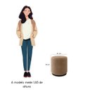 Ver imagem 4 de Kit Poltrona e Puff Decorativa Dunas Estilo Industrial:bouclé Bege