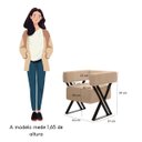 Ver imagem 3 de Kit Poltrona e Puff Decorativa Dunas Estilo Industrial:bouclé Bege