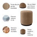 Ver imagem 6 de Kit Poltrona e Puff Decorativa Dunas Estilo Industrial:bouclé Bege