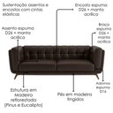Ver imagem 5 de Sofa Living 2 Lugares Bellare 180 cm Pes Madeira Courino Tcs 721 Moll