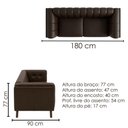 Ver imagem 3 de Sofa Living 2 Lugares Bellare 180 cm Pes Madeira Courino Tcs 721 Moll