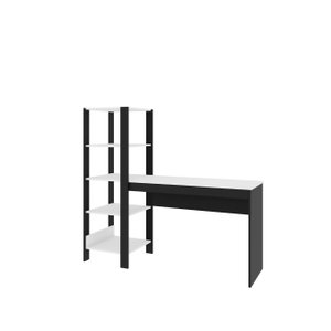 Escrivaninha Mesa de Estudo Office 120 Cm com Prateleira Artemis Preto/branco