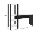 Ver imagem 6 de Escrivaninha Mesa de Estudo Office 120 Cm com Prateleira Artemis Preto/branco