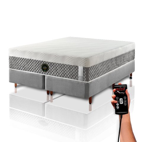 Colchão Queen Latex Foam de Látex Híbrido Médio - 158x198cm - Box e Kit Spa