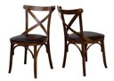 Ver imagem 1 de Cadeiras Estofadas com Encosto em X Prime Wood Cor Capuccino (kit 2 Cadeiras)