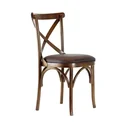 Ver imagem 2 de Cadeiras Estofadas com Encosto em X Prime Wood Cor Capuccino (kit 2 Cadeiras)