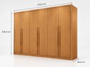 Ver imagem 5 de Guarda-Roupa Casal 6 Portas e 6 Gavetas 100% MDF Reno 276,2x236,4cm Marrom/Cinamomo