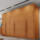 Ver imagem 1 de Guarda-Roupa Casal 6 Portas e 6 Gavetas 100% MDF Reno 276,2x236,4cm Marrom/Cinamomo
