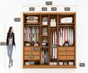 Ver imagem 4 de Guarda-Roupa Casal 6 Portas e 6 Gavetas 100% MDF Reno 276,2x236,4cm Marrom/Cinamomo