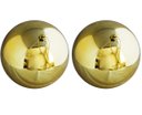 Ver imagem 1 de Kit 2 Bolas de Natal Dourado Brilhante Tradicional Grande 14cm - Magizi