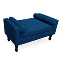 Ver imagem 3 de Kit Cabeceira Geovana + Calçadeira Baú Felix Solteiro 100cm Suede - Ecotec Decor:Azul Marinho