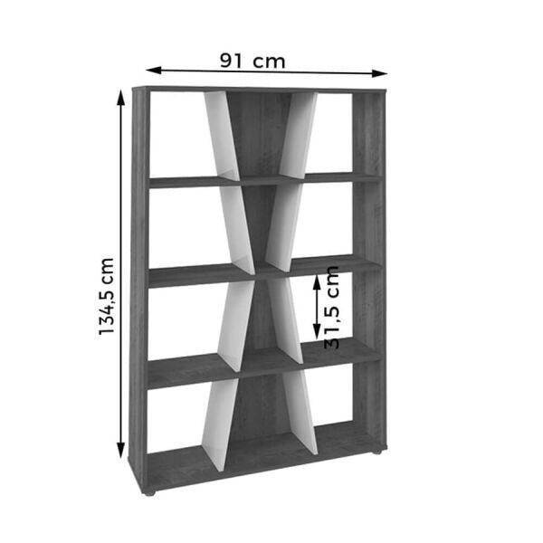 Conjunto Sala de Estar Paloma com Painel para TV até 60 Polegadas + Mesa de Centro com Nicho + Estante com 12 - 6