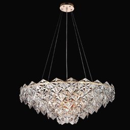 Lustre de Cristal Zara 9 Lâmpadas Bella Iluminação - 1 Lustre de Cristal Zara 9 Lâmpadas Bella Iluminação - 1