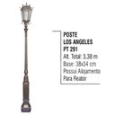 Ver imagem 5 de Poste Colonial Los Angeles para Jardim de Alumínio 3,38m
