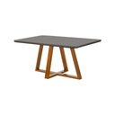 Ver imagem 1 de Mesa De Jantar Petra 180X90 Linha Blend Tampo Grafite Base Em Madeira Maciça - Cor: Cinza
