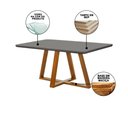 Ver imagem 3 de Mesa De Jantar Petra 180X90 Linha Blend Tampo Grafite Base Em Madeira Maciça - Cor: Cinza