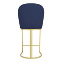 Ver imagem 5 de Banqueta Alta Bela Suede Azul Marinho Base Metálica Industrial Dourado - Pallazio