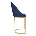 Ver imagem 4 de Banqueta Alta Bela Suede Azul Marinho Base Metálica Industrial Dourado - Pallazio