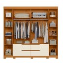 Ver imagem 2 de Kit Guarda Roupa Casal Doble 6 Portas com Cômoda Ilhabela 4 Gavetas MDP Cinamomo Off White