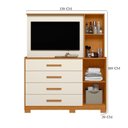 Ver imagem 7 de Kit Guarda Roupa Casal Doble 6 Portas com Cômoda Ilhabela 4 Gavetas MDP Cinamomo Off White