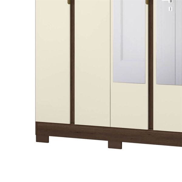 Guarda-Roupa Bazzoti 180cm com 6 Portas e Espelho Cedro / Off-White OOL - 5