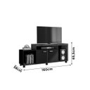 Ver imagem 4 de Rack Measo para TV até 52 Polegadas com 2 Portas Madeira Rústica/Preto Fosco Ool