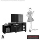 Ver imagem 6 de Rack Measo para TV até 52 Polegadas com 2 Portas Madeira Rústica/Preto Fosco Ool